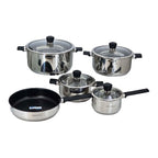 HP73 10Pcs Cook Set SS With Glass Lid