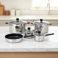 HP72 8Pcs Cook Set SS With Glass Lid