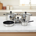 HP72 8Pcs Cook Set SS With Glass Lid
