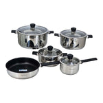 HP72 8Pcs Cook Set SS With Glass Lid