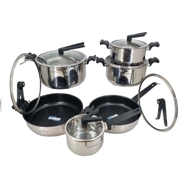 HP77 12Pcs Cook-S SS W/G-Lid (V-Knobe)