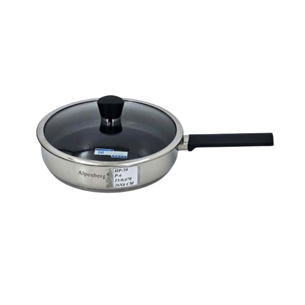 HP59 26cm SS Fry Pan With Glass Lid