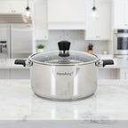 HP70 30cm/9Ltr SS Pot With Glass Lid