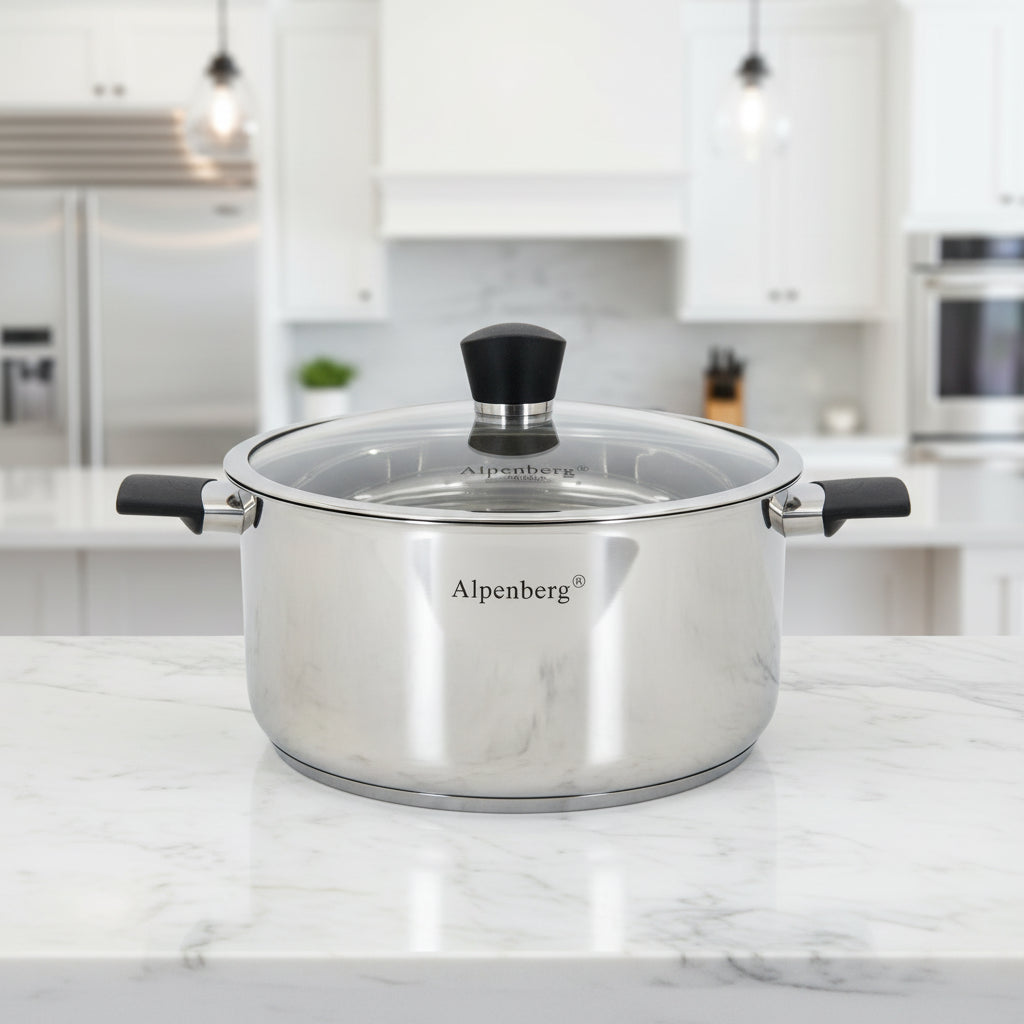 HP70 30cm/9Ltr SS Pot With Glass Lid