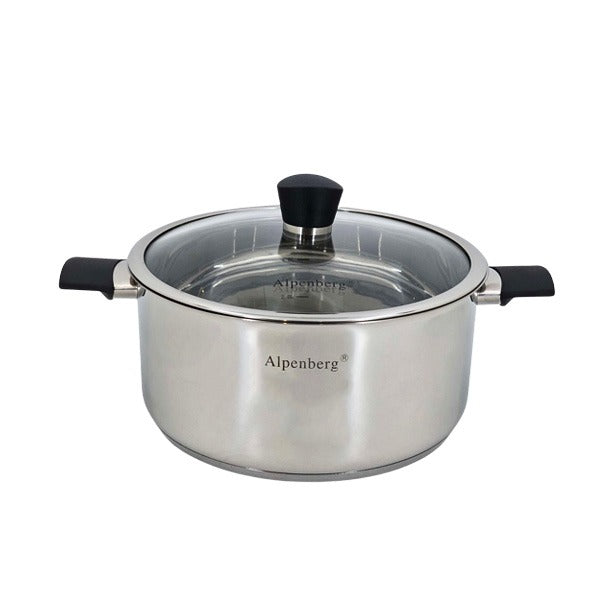 HP70 30cm/9Ltr SS Pot With Glass Lid