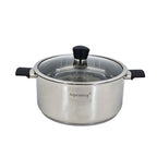 HP70 30cm/9Ltr SS Pot With Glass Lid