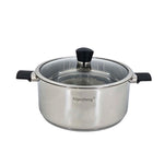 HP70 30cm/9Ltr SS Pot With Glass Lid