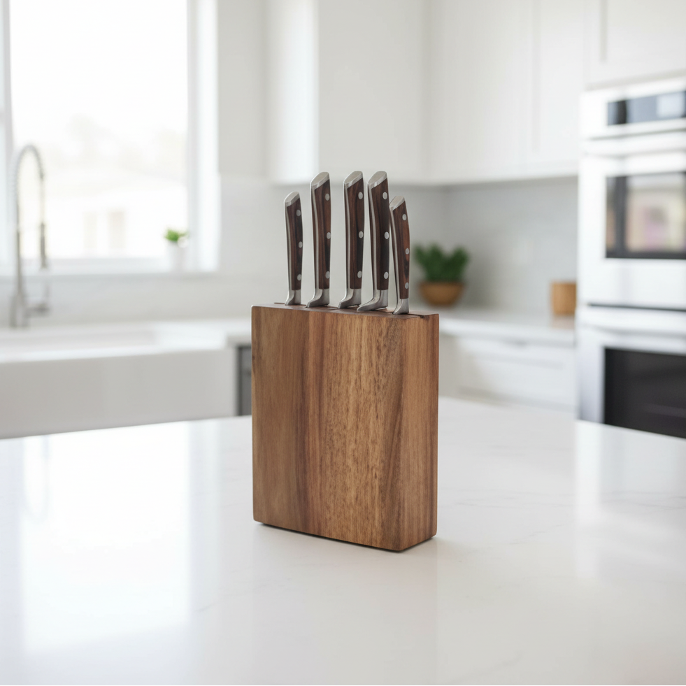 HP82 6Pcs Knief Set Wood Brown