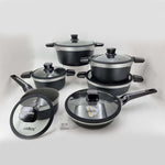 KC48 12Pcs Cook Set Black/Silver Alpenberg