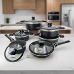 KC48 12Pcs Cook Set Black/Silver Alpenberg