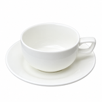 Classic Pure White Ceramic Tea Cup and Saucer 12-Piece Set 220ml – Service for 6