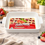 Danny Home 10" Rectangular Ceramic Baking Dish with Handles Oven Fresh Stoneware Bakeware