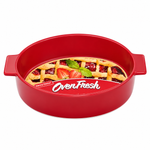 Danny Home 10" Oval Red Ceramic Baking Pan Oven-to-Table Bakeware