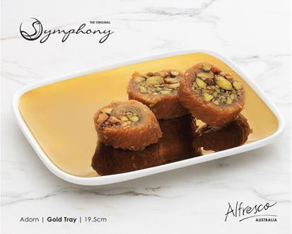 SY8001 19.5cm Rect Gold Tray Symphny 36c