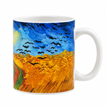 Danny Home Van Gogh Wheatfield with Crows Fine Porcelain Coffee Mug 350ml – Artistic Landscape Tea Cup