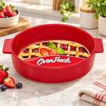 Danny Home 10" Oval Red Ceramic Baking Pan Oven-to-Table Bakeware