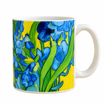 Danny Home Van Gogh Irises Fine Porcelain Coffee Mug 350ml – Artistic Blue Floral Tea Cup