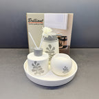 BR3018 4Pcs Bathroom Set Tray W-Leaf 12c