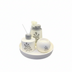 BR3018 4Pcs Bathroom Set Tray W-Leaf 12c