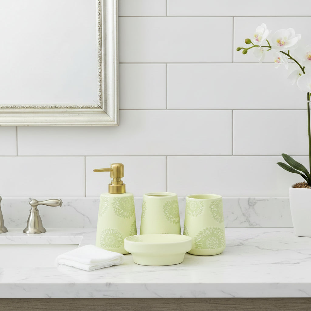 BR3011 4Pcs Bathroom Set L-Green 12c