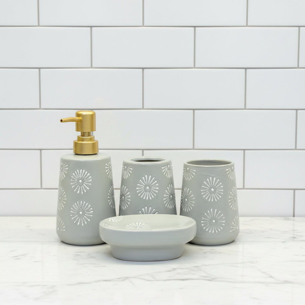 BR3014 4Pcs Bathroom Set Gray 12c