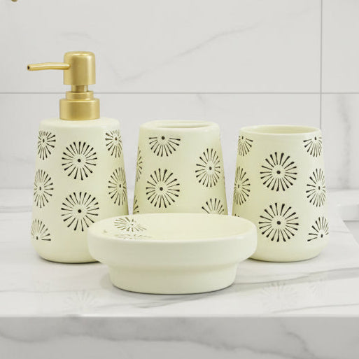 BR3013 4Pcs Bathroom Set Apple White 12c