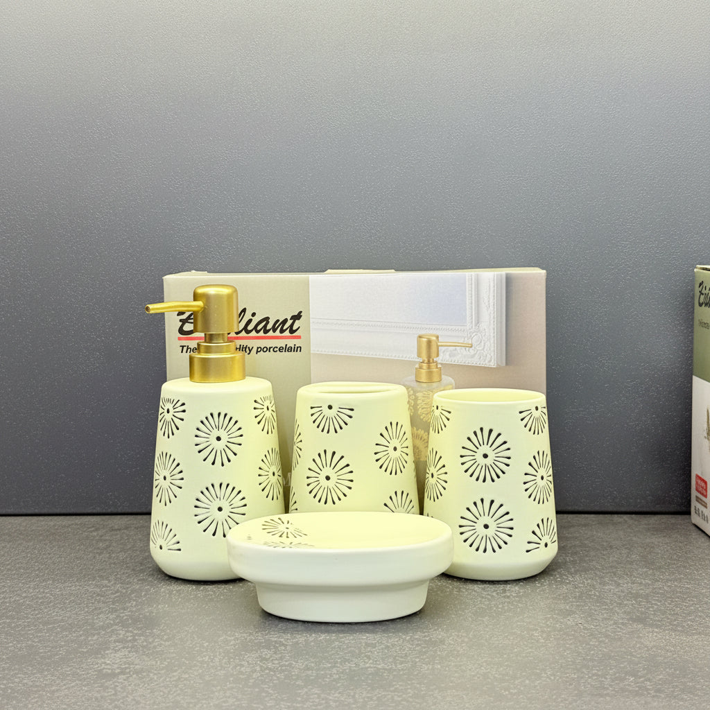 BR3013 4Pcs Bathroom Set Apple White 12c