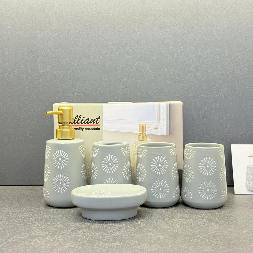 BR3014 4Pcs Bathroom Set Gray 12c