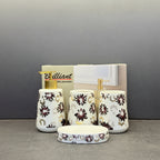 BR3001 4Pcs Bath Set W-Dark Flower 12c