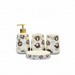 BR3001 4Pcs Bath Set W-Dark Flower 12c