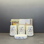 BR3003 4Pcs Bath Set W-Blue Flower 12c