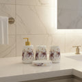 BR3002 4Pcs Bath Set W-Purple Flower 12c