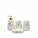 BR3003 4Pcs Bath Set W-Blue Flower 12c