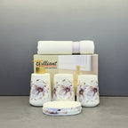 BR3002 4Pcs Bath Set W-Purple Flower 12c