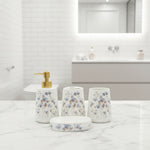 BR3003 4Pcs Bath Set W-Blue Flower 12c
