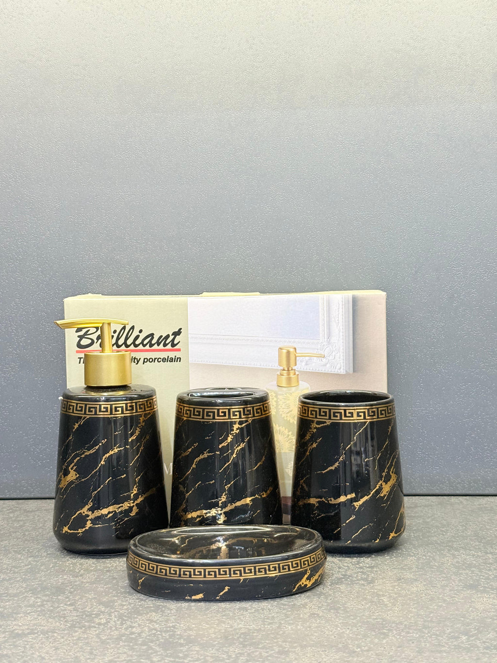 BR3007 4Pcs Bath Set B-Marble 12c