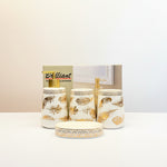 BR3004 4Pcs Bath Set W-Gold Leaf 12c