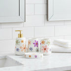 BR3000 4Pcs Bath Set W-Multi Flower 12c