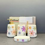 BR3000 4Pcs Bath Set W-Multi Flower 12c