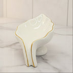 BR3034 Soap Dish White Leaf 60c