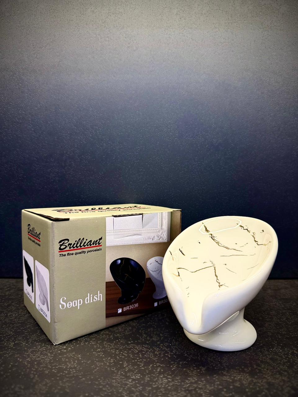 BR3037 Soap Dish White Marble 60c