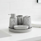BR3023 5PcsBathroom Set Tray G-Flower12c
