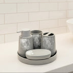 BR3023 5PcsBathroom Set Tray G-Flower12c