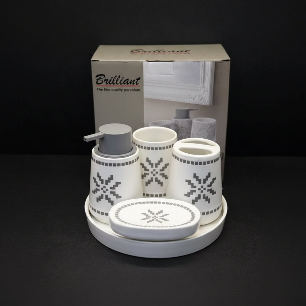 BR3022 5Pcs Bathroom Set Tray W-Star 12c