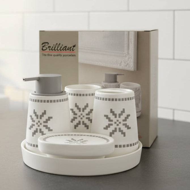 BR3022 5Pcs Bathroom Set Tray W-Star 12c