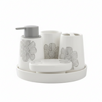 BR3024 5PcsBathroom Set Tray W-Flower12c