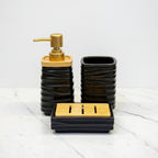 BR3028 3Pcs Bathroom Set SQ Black 12c