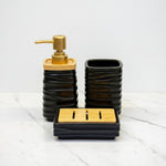 BR3028 3Pcs Bathroom Set SQ Black 12c