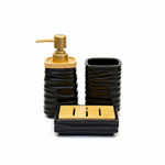 BR3028 3Pcs Bathroom Set SQ Black 12c