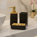 BR3028 3Pcs Bathroom Set SQ Black 12c